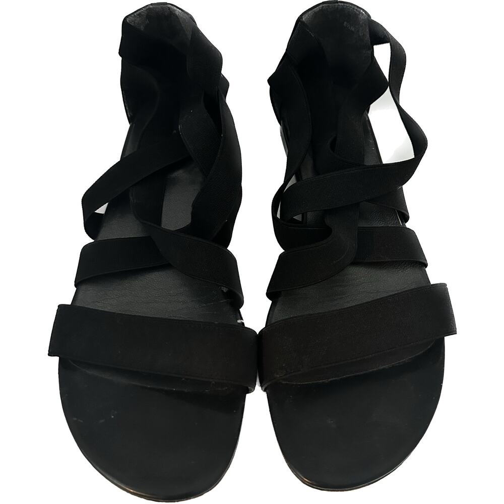 Stuart‎ Weitzman Black Criss Cross Strap Sandals Size 8.5